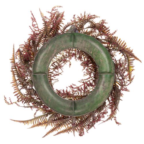 Corona artificial con ramas de helecho, decoración otoñal, 35 cm. | Floristik24.es