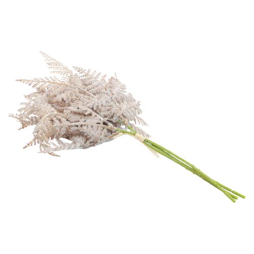 Artículo Ramo de flores artificiales Helecho artificial blanco 72 cm marrón 3 piezas