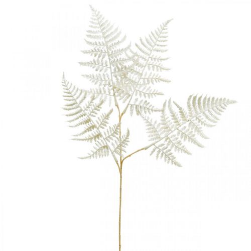 Artículo Helecho de hoja decorativa, planta artificial, rama de helecho, hoja de helecho decorativa blanca L59cm