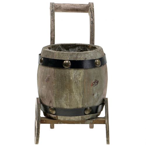 Floristik24 Barril de madera sobre soporte para plantar Al. 24,5 cm
