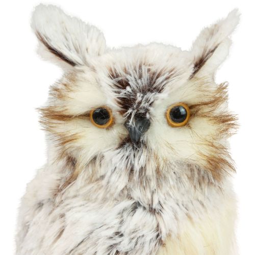 Artículo Búho decorativo figuras de búhos, decoración de animales del bosque 21/22cm blanco-marrón juego de 2