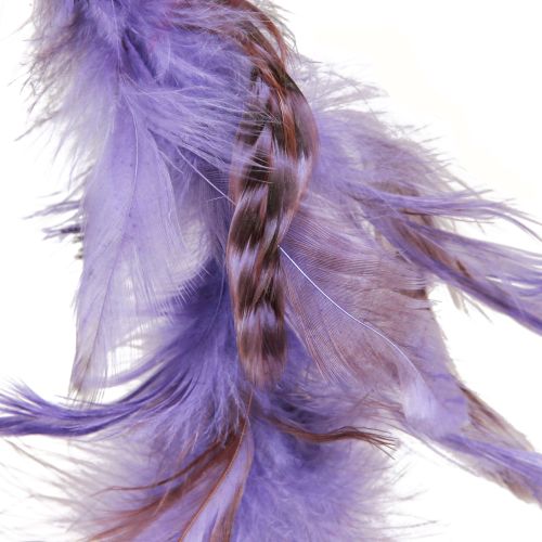 Artículo Corona de plumas corona decorativa de plumas de faisán violeta Ø20cm 3 piezas