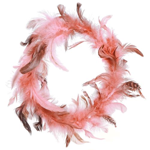 Artículo Corona de plumas de faisán decoración en rosa Ø20cm 3 piezas