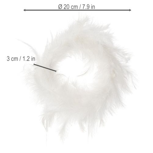 Artículo Corona de plumas ideal para decoración de bodas y decoración atmosférica de Pascua 20cm