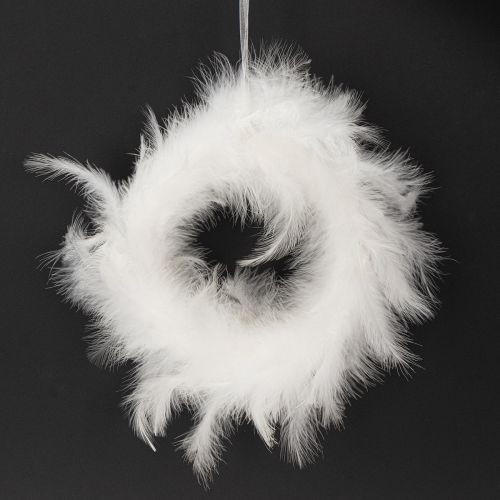 Artículo Corona de plumas ideal para decoración de bodas y decoración atmosférica de Pascua 20cm