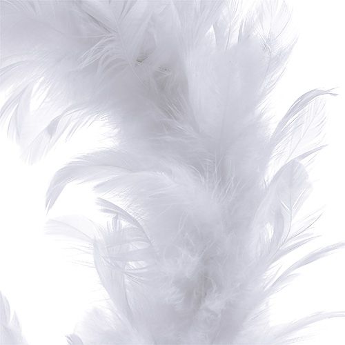 Floristik24 Corona de plumas Ø15cm blanco 4pcs