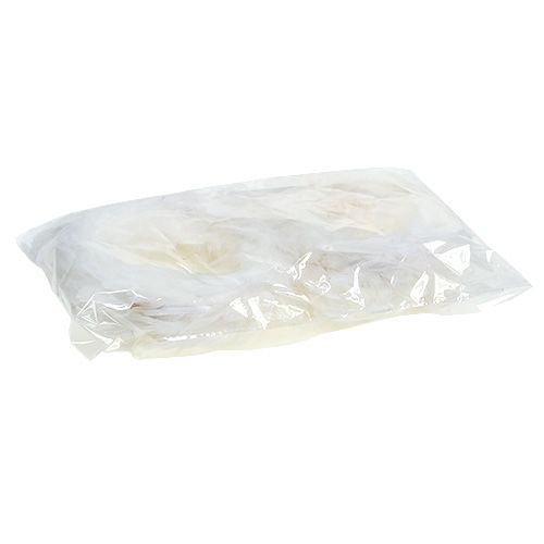 Floristik24 Corona de plumas Ø15cm blanco 4pcs