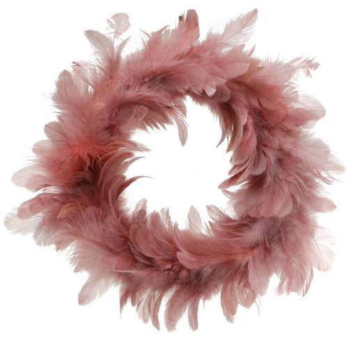 Floristik24 Guirnalda de plumas decoración pascua rosa viejo Ø25cm decoración primavera