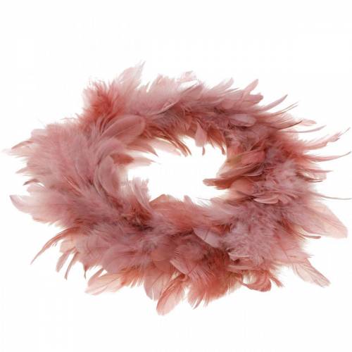 Floristik24 Guirnalda de plumas decoración pascua rosa viejo Ø25cm decoración primavera
