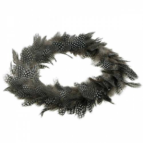 Floristik24 Corona de plumas pintada Plumas reales Ø35cm Decoración de Pascua Decoración de primavera
