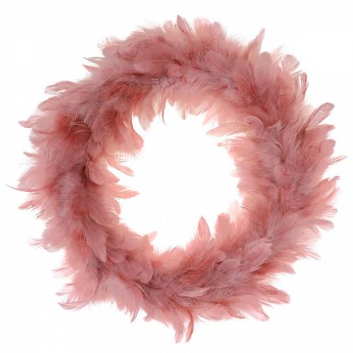 Floristik24 Guirnalda de plumas decorativa grande rosa antigua decoración de Pascua Ø24cm pluma real