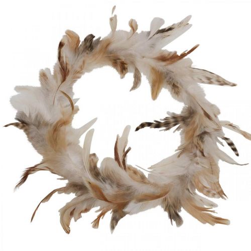 Artículo Corona de plumas deco plumas naturaleza ventana decoración Ø20cm 3pcs