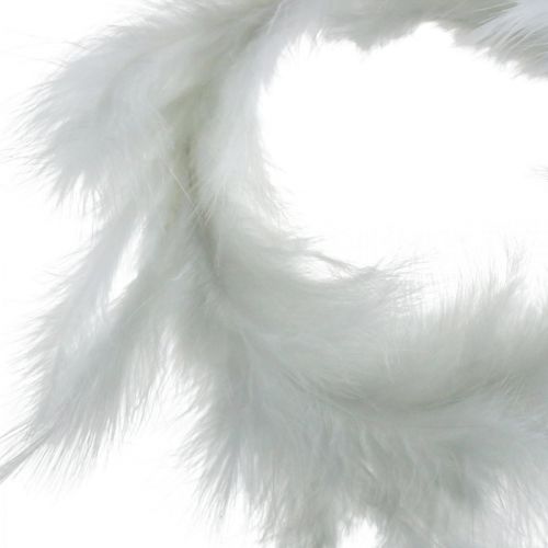 Floristik24 Corona de plumas blanca Ø15cm decoración primaveral con plumas reales 4pcs