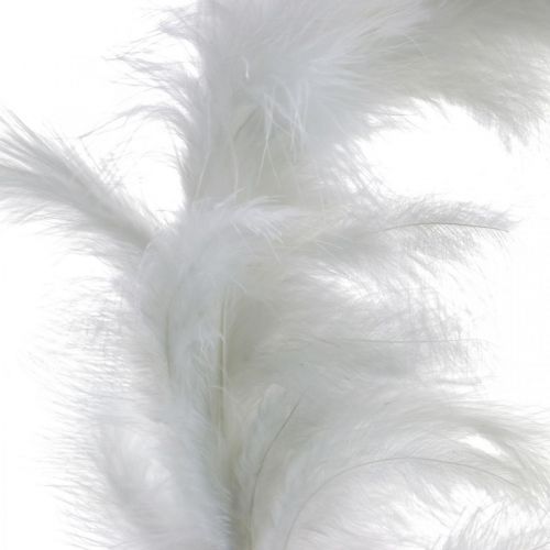 Artículo Corona de plumas blanca Ø25cm Decoración de Pascua corona decorativa de plumas reales 2 piezas