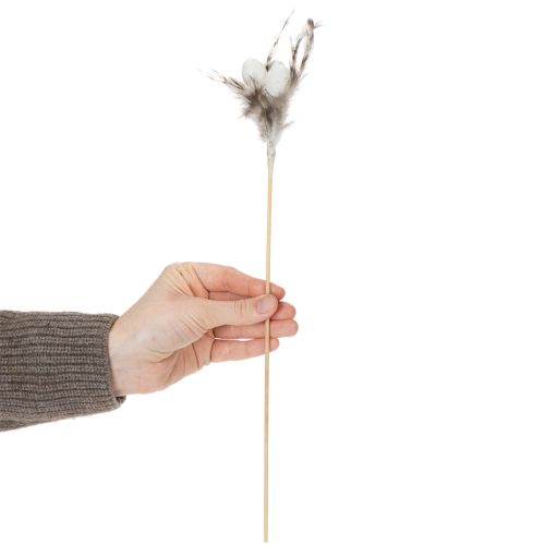 Artículo Estacas decorativas de ramas de plumas con plumas naturales, decoración de Pascua para arreglos elegantes, 37 cm, 12 piezas