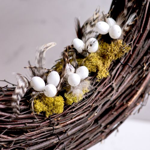 Artículo Estacas decorativas de ramas de plumas con plumas naturales, decoración de Pascua para arreglos elegantes, 37 cm, 12 piezas