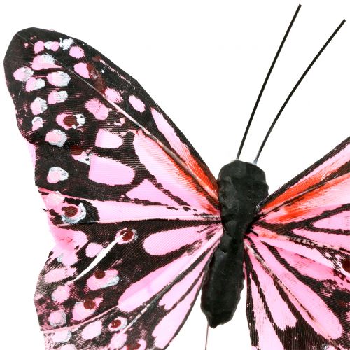 Artículo Mariposa en alambre rosa 11cm 12uds