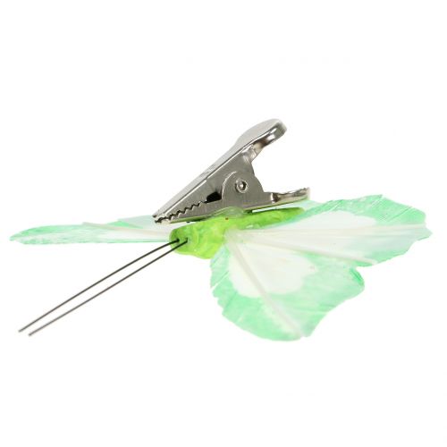 Floristik24 Mariposas de plumas en clip multicolor 7cm 12pcs