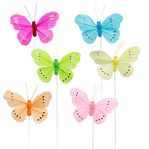 Floristik24 Mariposas de primavera de colores. 8cm 24pcs