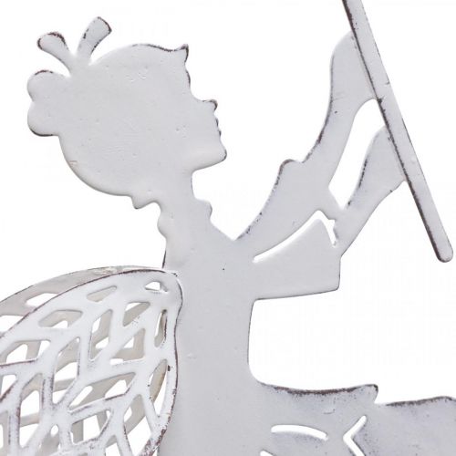 Floristik24 Hada con diente de león, decoración primaveral para colgar, colgante de metal blanco, plata Al. 25,5/27,5 cm 4 uds.
