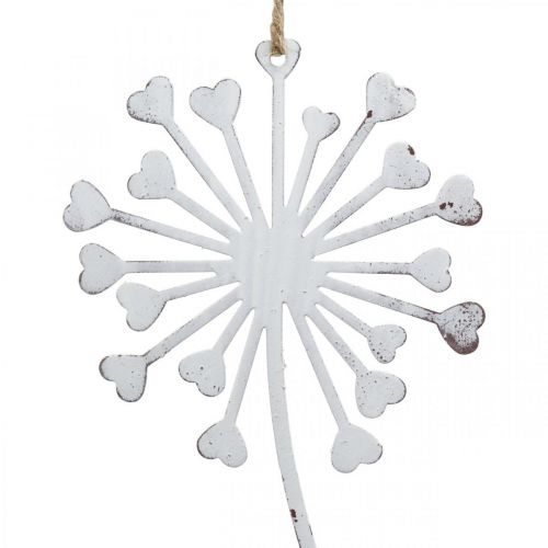 Floristik24 Hada con diente de león, decoración primaveral para colgar, colgante de metal blanco, plata Al. 25,5/27,5 cm 4 uds.