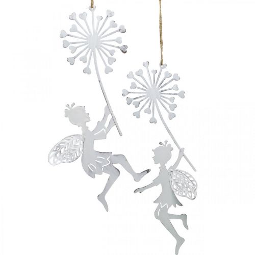 hogar Turista Estoy orgulloso Floristik24.es Hada con diente de león, decoración primaveral para colgar,  colgante de metal blanco, plata Al. 25,5/27,5 cm 4 uds.