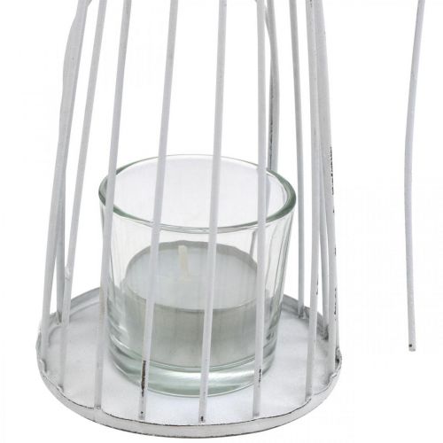 Floristik24 Decoración de primavera, hada de las flores como farol, decoración de mesa de metal, duende con flor blanca Al. 32,5 cm
