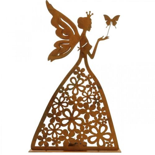 Artículo Elfo mariposa, muelle decoración mesa, portavelas, pátina decoración metal AL32,5cm Ø5cm