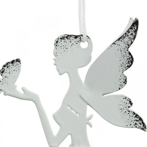 Floristik24 Elfo colgante deco metal blanco Ø7.5cm H12cm 4pcs