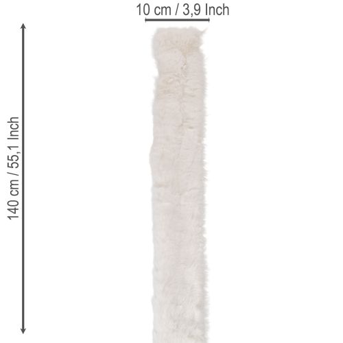 Cinta decorativa blanca y esponjosa, rollo de piel sintética, 10x140cm, 3 piezas | Floristik24.es