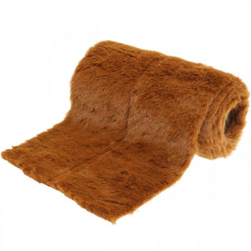 Floristik24 Cinta de piel cinta de mesa decorativa de piel sintética marrón 15 × 150cm