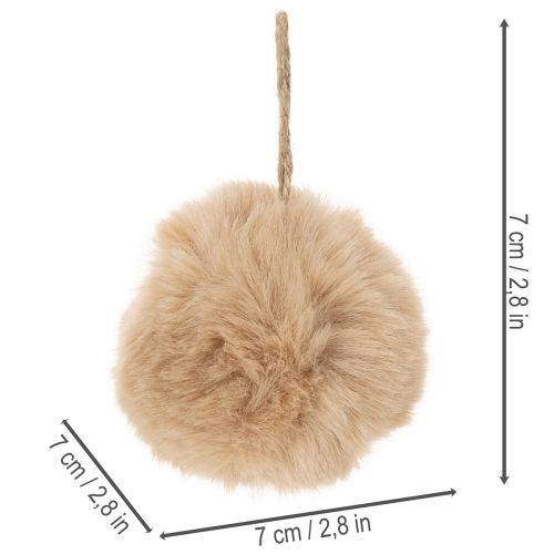 Pompones decorativos para colgar, bola de pelo suave, 7 cm, 6 unidades | Floristik24.es