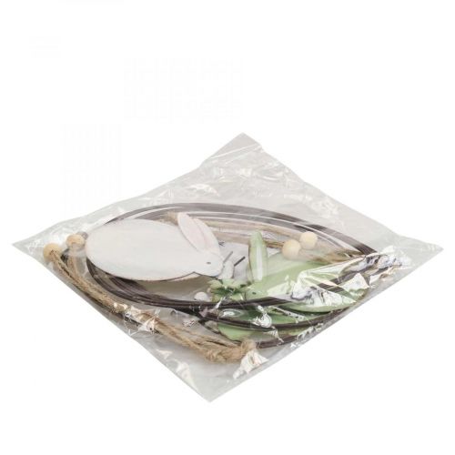 Floristik24 Decoración de ventana, conejito de Pascua metal, decoración colgante Pascua 15cm 4pcs verde blanco