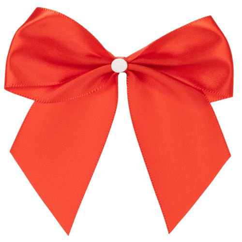 Lazo decorativo rojo, preatado para manualidades y empaquetado, 11 cm, 25 unidades | Floristik24.es