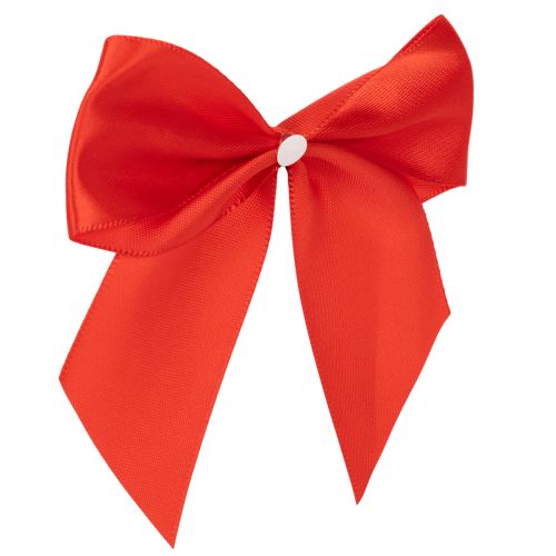 Lazo decorativo rojo, preatado para manualidades y empaquetado, 11 cm, 25 unidades | Floristik24.es