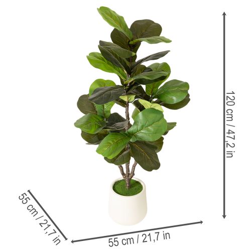 Ficus lyrata artificial de 120 cm, decorativo para salón. | Floristik24.es