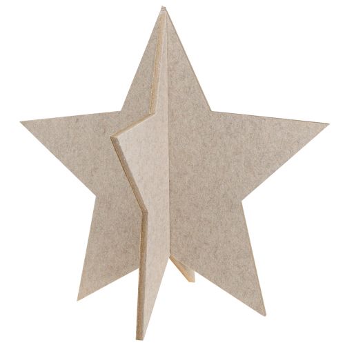 Artículo Estrella decorativa de fieltro para colocar decoración navideña fieltro beige Al 62 cm