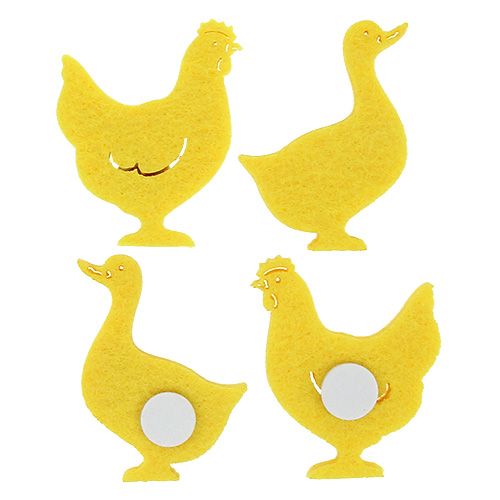 Pato de fieltro, pollo autoadhesivo amarillo 96 uds.