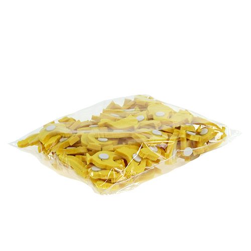 Artículo Pato de fieltro, pollo autoadhesivo amarillo 96 uds.
