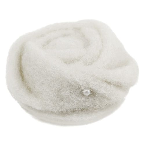 Floristik24 Fieltro rosa blanco Ø6cm 9p