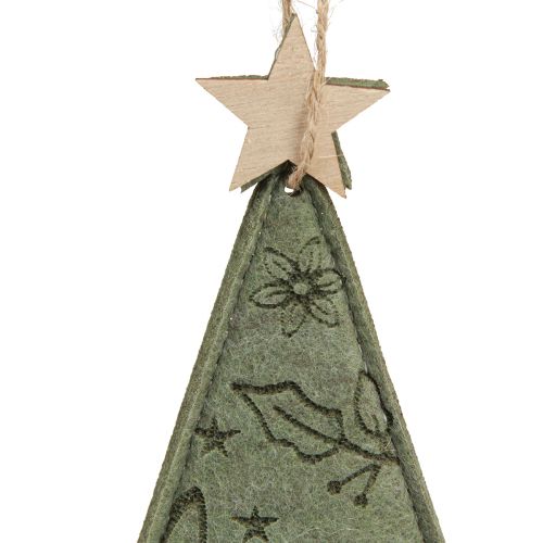 Artículo Árboles de Navidad de fieltro para colgar adornos para árboles de Navidad verde 18cm 8 piezas