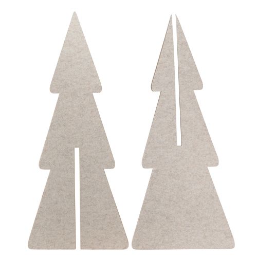 Artículo Adorno de fieltro para árbol de Navidad abeto beige Al. 80 cm