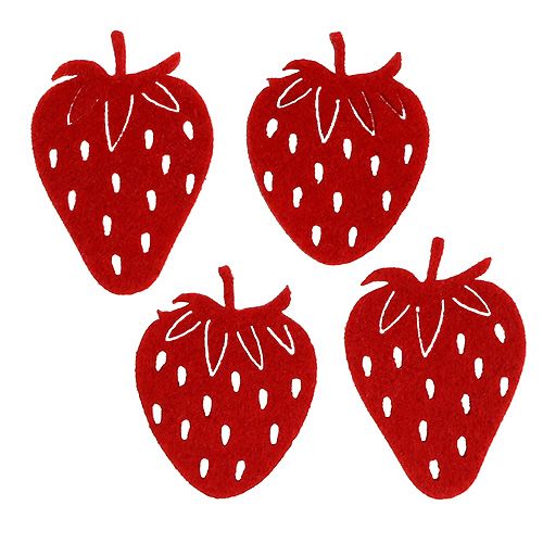 Floristik24 Fresas de fieltro rojo 32p