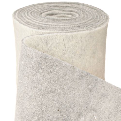 Cinta de fieltro 15cm x 5m bicolor gris, blanco