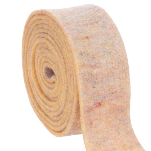 Cinta de fieltro bicolor para agarraderas, hecha de lana pura, naranja/multicolor, 7,5 cm de ancho, 5 m de largo. comprar | Floristik24.es
