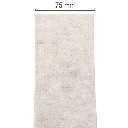 Cinta de fieltro bicolor, blanca/gris, hecha de 100% lana, 7,5 cm de ancho, 5 m de largo. | Floristik24.es