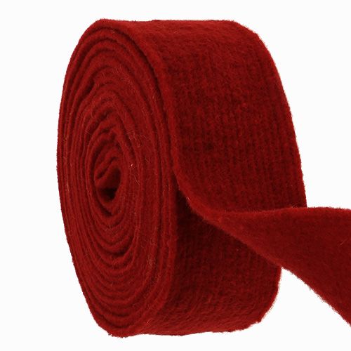 Floristik24 Cinta de fieltro rojo oscuro 7,5cm 5m