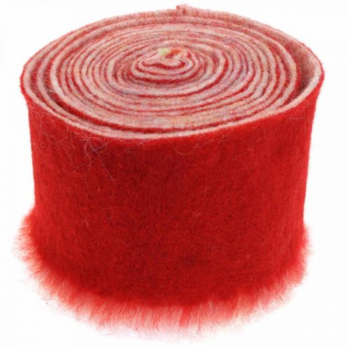 Floristik24 Cinta de fieltro decorativa bicolor roja, blanca Cinta para macetas Navidad 15cm × 4m