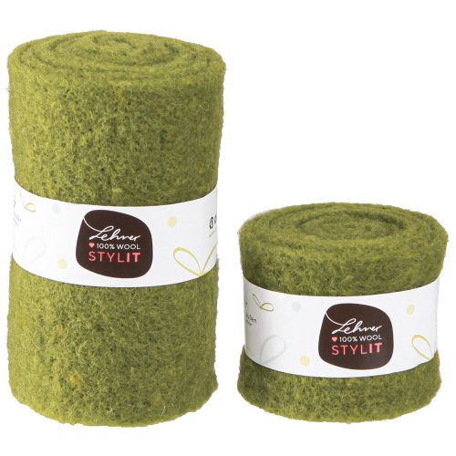 Artículo Cinta de fieltro cinta de lana verde verde musgo A7/15cm L1m/1m juego de 2