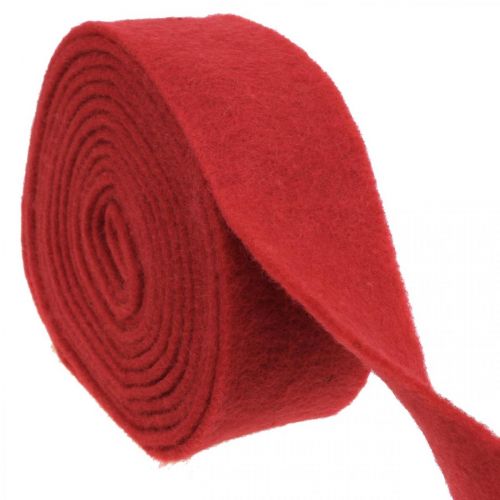 Floristik24 Cinta de fieltro roja 7,5cm 5m